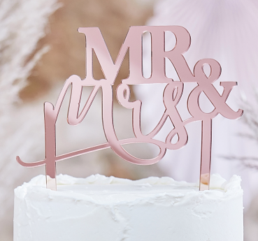 Cake Topper - MR & Mrs - Rosé Gold